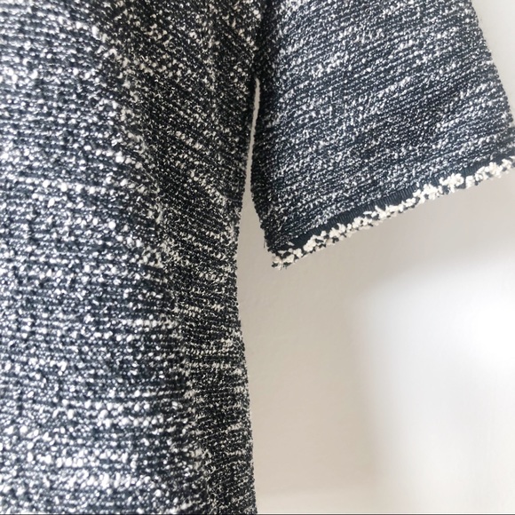 BANANA REPUBLIC BLK/WHT TWEED TOP SM - Picture 2 of 8